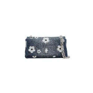 THE SEQUIN DAISY DENIM DUAL CHAIN MINI BAG
