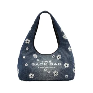 THE SEQUIN DAISY DENIM SACK BAG