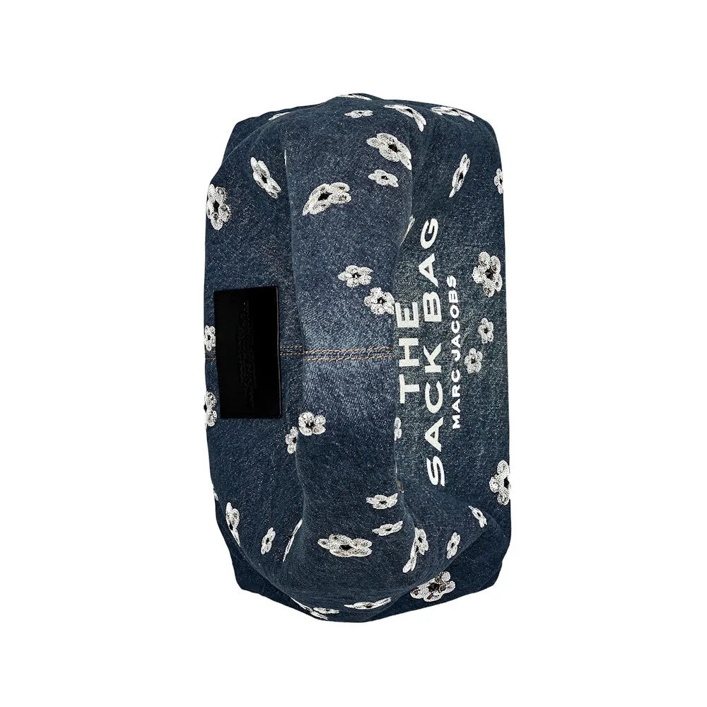 THE SEQUIN DAISY DENIM SACK BAG