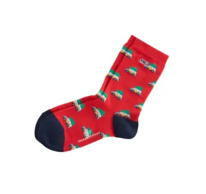 Vineyard Vines Womens Truck & Tree Socks - Calypso Red