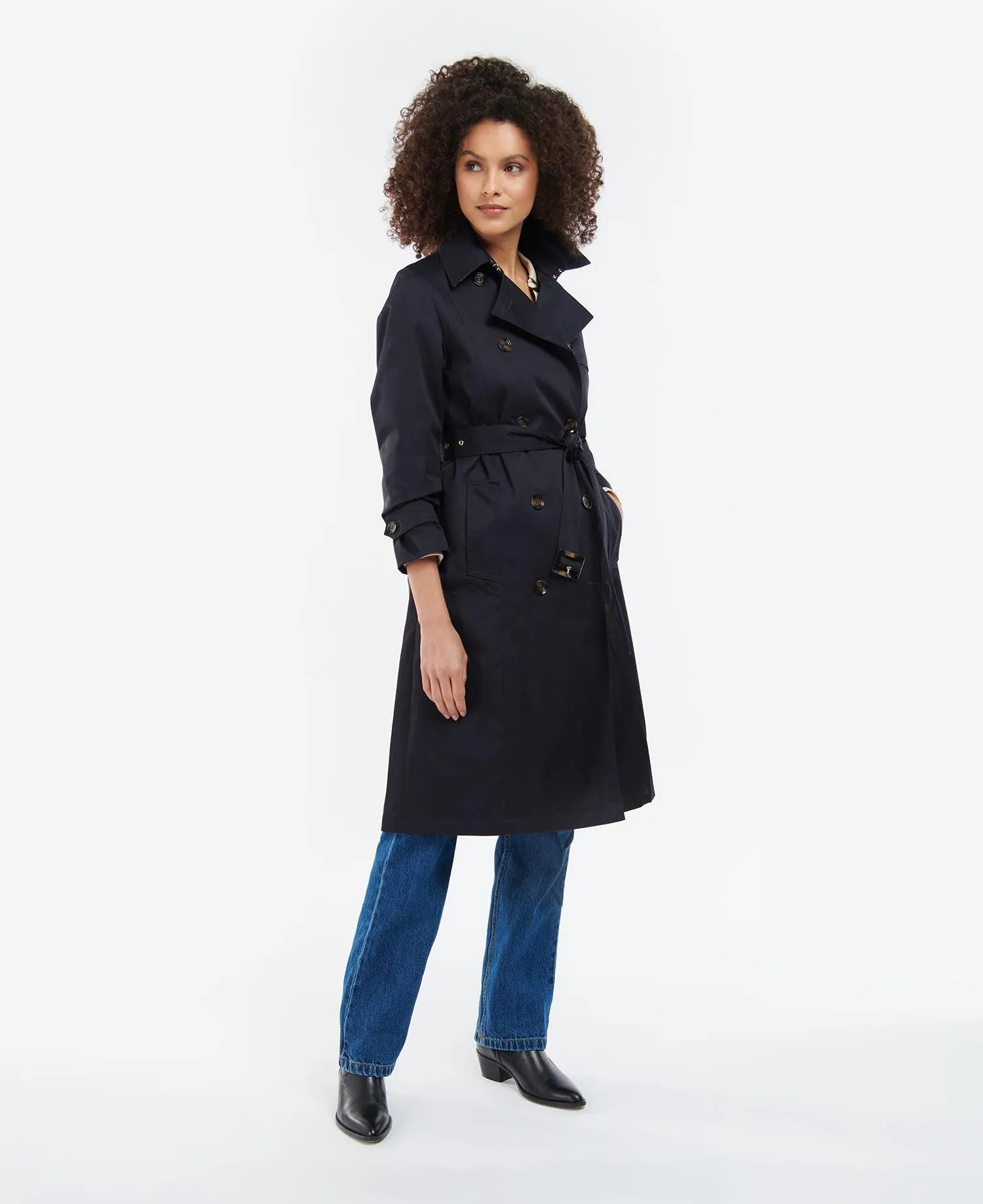 Women's Barbour Greta Showerproof Jacket - Midnight/Rosewood Tartan