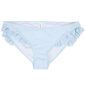 Women's Frill Side  Ribbed Bikini Bottom,Light Blue